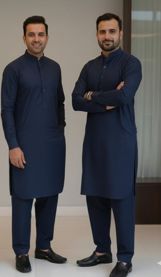 Navy-Blue Premium Latha.